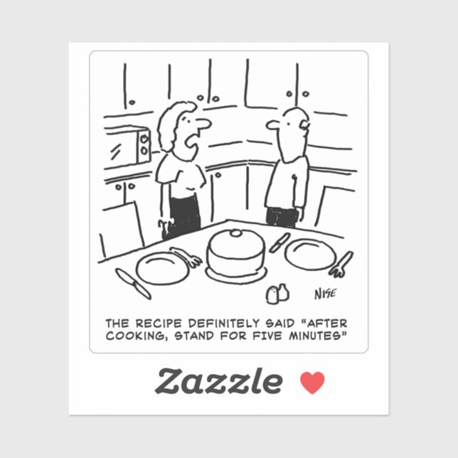 Wife Standing After Cooking. Funny Sticker (Sheet)