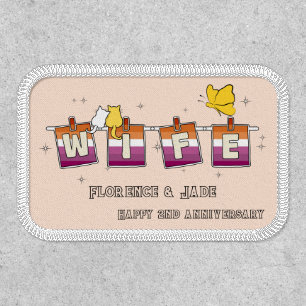 Wife Sunset Lesbian Flag Happy Anniversary Patch