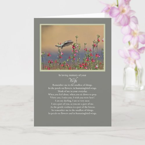 Wife Sympathy Memorial Remembrance Card