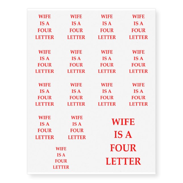 WIFE TEMPORARY TATTOOS (Front)