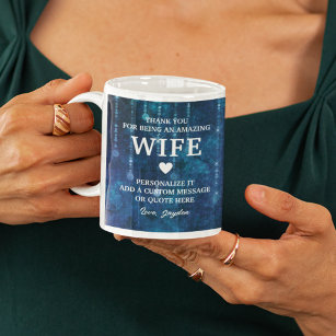 Wife Thank You Heartfelt Message Personalized Coffee Mug