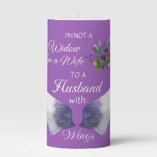 Wife to a Husband with Wings  Pillar Candle