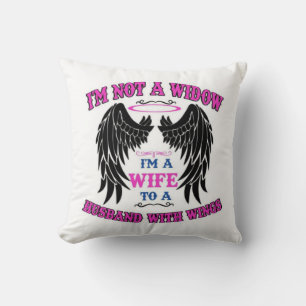 Wife to a husband with wings throw pillow