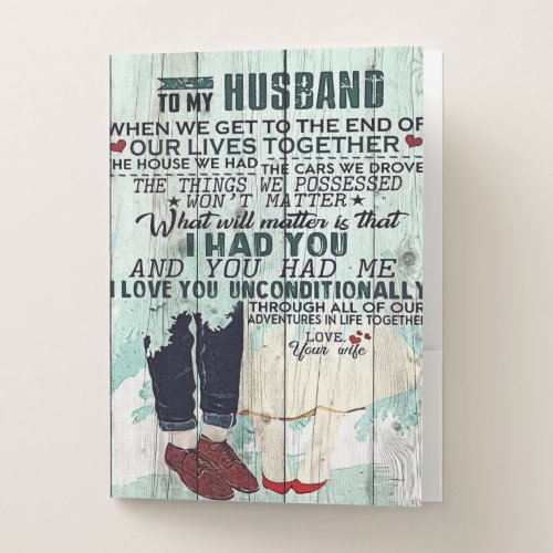 Wife To My Husband Gift  To Husband Letter  Pocket Folder