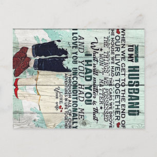 Wife To My Husband Gift To Husband Letter Postcard