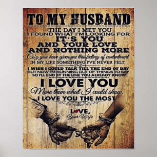 Wife To My Husband Letter   Husband Lovely Gift Poster