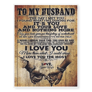 Wife To My Husband Letter Husband Lovely Gift Temporary Tattoos