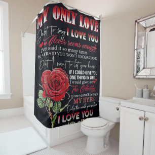 Wife To My Husband Letter Love Quotes Gift Shower Curtain