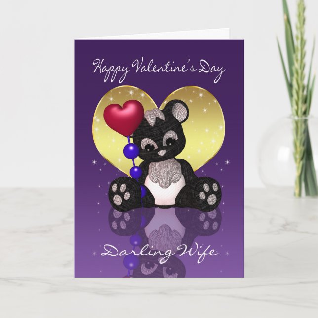 Wife Valentine's Day Card - Cute Panda Bear (Front)