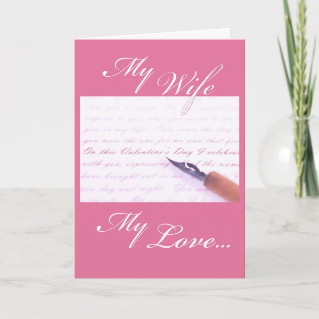 Wife Valentine's Day Letter Holiday Card (Front)