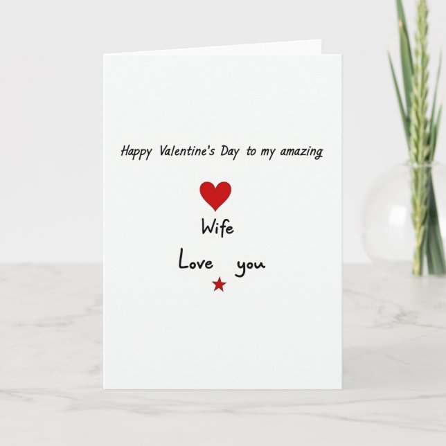 Wife Valentines Day Love You Card (Front)