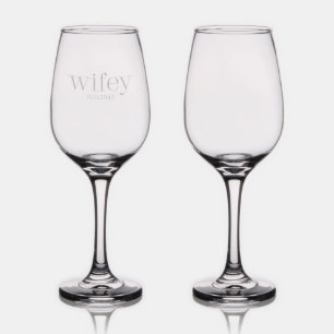 Wife Wifey Engaged Wedding Wine Glass
