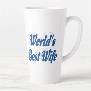 Wife with blue text latte mug