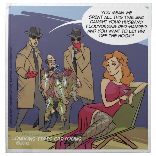 Wife With Floundering Husband Funny Cloth Napkin (Front)