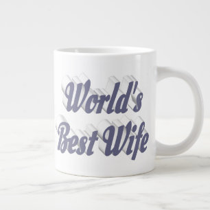 Wife with gray half text giant coffee mug