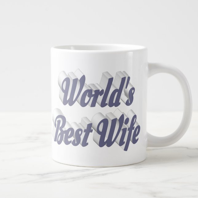 Wife with gray half text  giant coffee mug (Right)