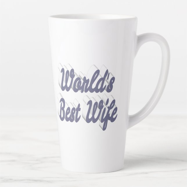 Wife with gray text  latte mug (Right)