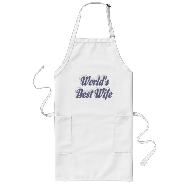 Wife with gray text long apron (Front)