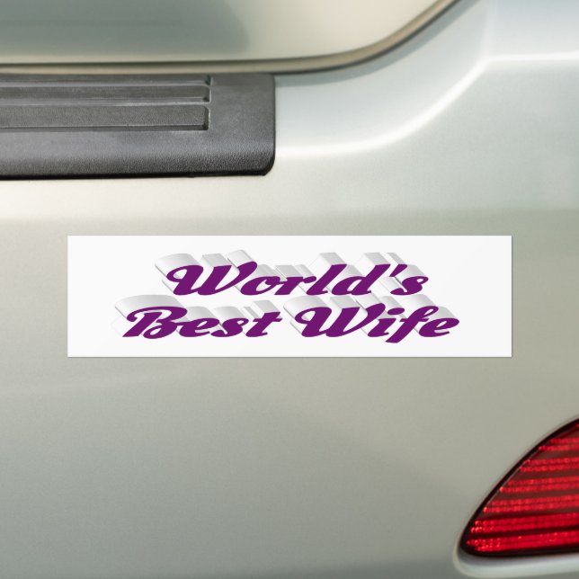Wife with purple text bumper sticker (On Car)