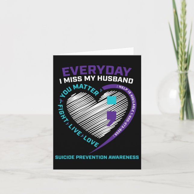 Wife Women Suicide Prevention Awareness Husnd Semi Card (Front)
