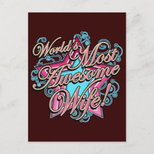 Wife - Worlds Best! Postcard