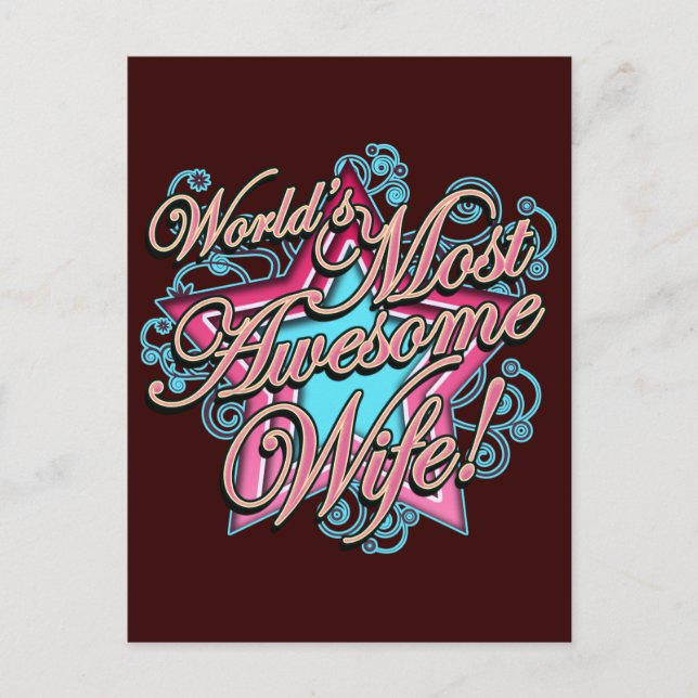 Wife - Worlds Best! Postcard (Front)