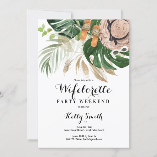 Wifelorette Weekend Getaway Itinerary Invitation