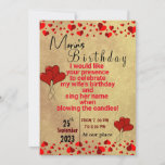 Wife's birthday party Invitation<br><div class="desc">This is for your mom's birthday.</div>