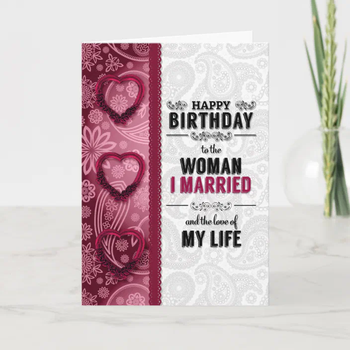 Happy Birthday Card New For Her Pink Hearts With Love Fiancee 