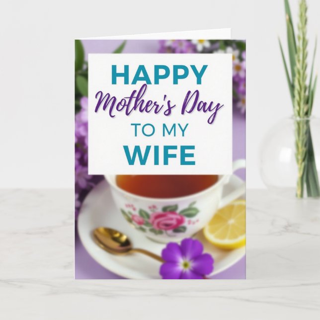 Wifes Golden Spoon Mothers Day Card (Front)