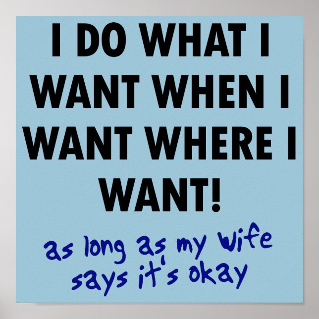 Wife's Permission Funny T-Shirt Sayings Quotes Poster (Front)