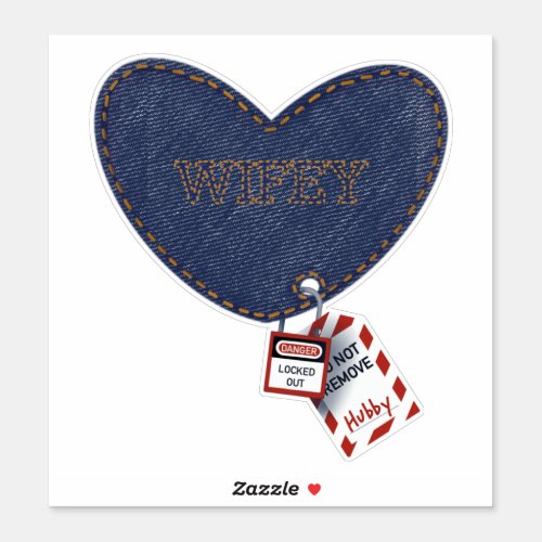 Wifey and Hubby Electrical Lockout Tagout Heart Sticker