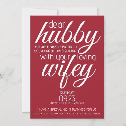 Wifey Asks Hubby Out Invitation