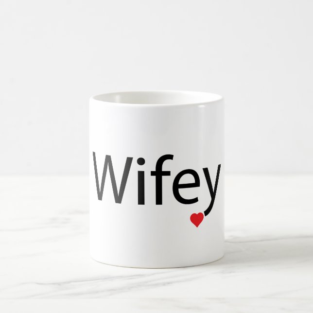 Wifey - Black/White 11 oz Morphing Mug (Center)