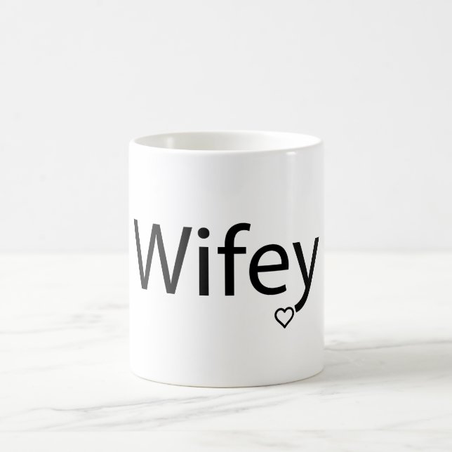 Wifey - Black/White 11 oz Morphing Mug (Center)
