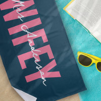 Wifey Blue Pink Monogram Script