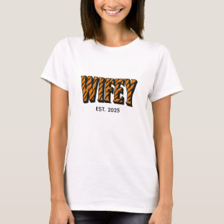 Wifey Bold Tiger Print T-Shirt