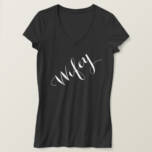 Wifey bride to be bachelorette party shower gift T-Shirt (Design Front)