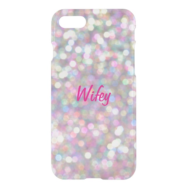 Wifey Colorful Sparkles iPhone 7 Case (Back)