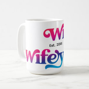 Wifey Couple Wedding Anniversary Custom Colorful Coffee Mug