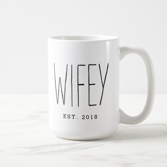 Wifey Custom Couple Mug Wedding Mug Anniversary (Right)