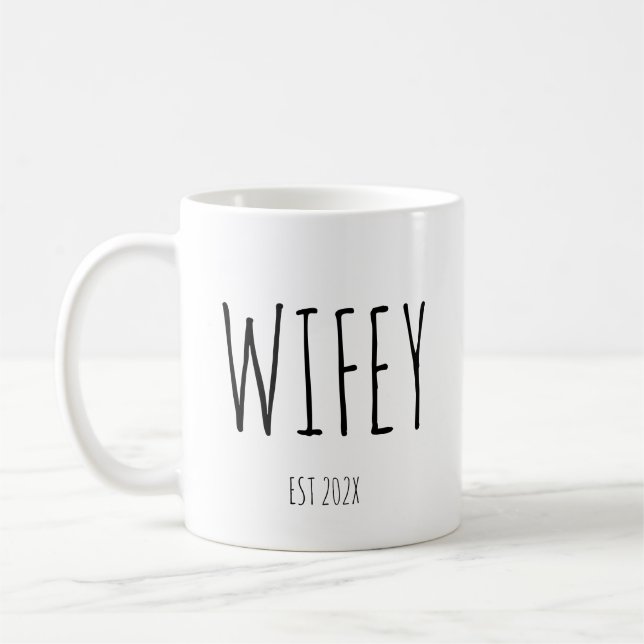 Wifey Custom Couple Mug Wedding Mug Anniversary (Left)