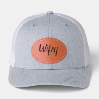 Wifey Custom Gold Bride, Fiance Gift Leather Patch Hat