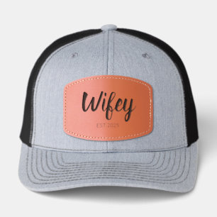 Wifey Custom Gold Bride, Fiance Gift Leather Patch Hat