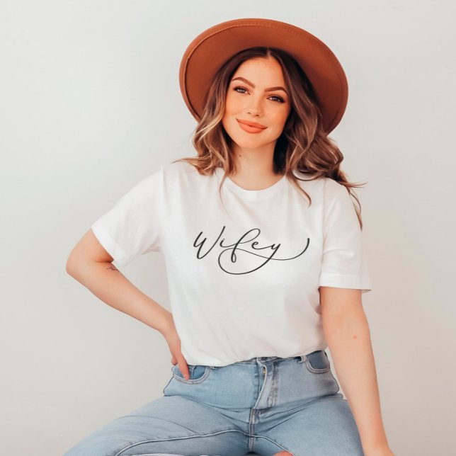 Wifey Cute Script Newlywed Shirt (Creator Uploaded)
