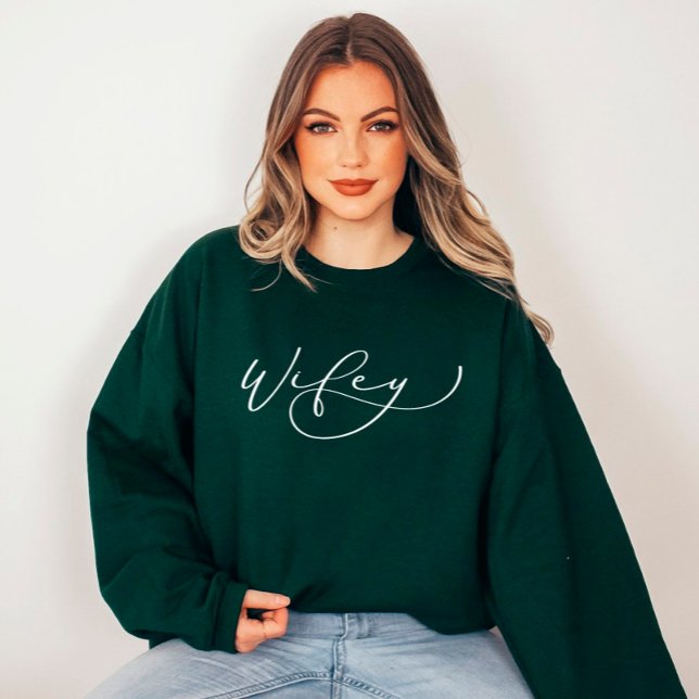 Wifey Cute Script Newlywed Sweatshirt (Creator Uploaded)
