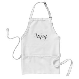 Wifey Elegant Black Script White Women Adult Apron