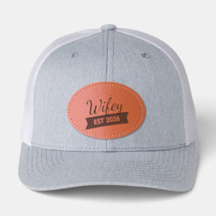 Wifey Est Custom Bride, Fiance Gift Leather Patch Hat