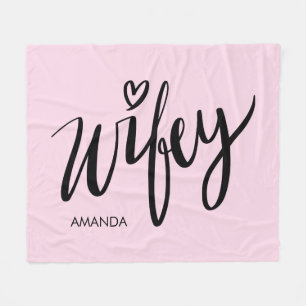 Wifey fleece blanket gift with personalized name