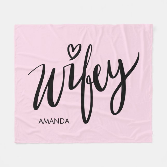 Wifey fleece blanket gift with personalized name (Front (Horizontal))